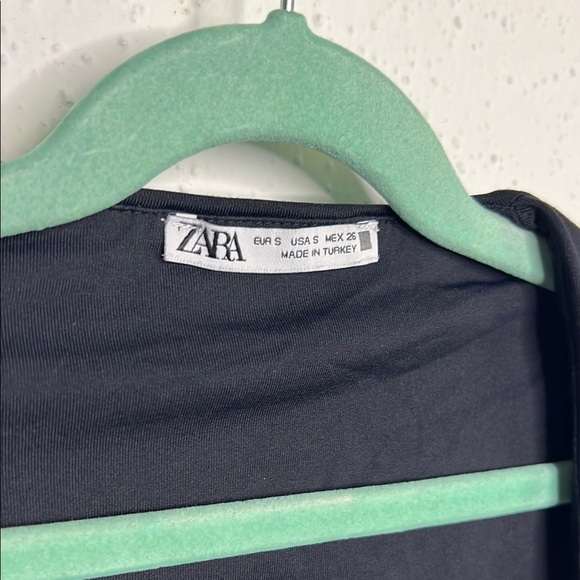 Zara Black Asymmetrical Cut Out Bodysuit - Picture 2 of 5